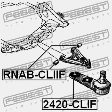 Febest Vorderes System Für Renault Clio II 1998-2005 Unteres Vorderes Armaturenbolzen