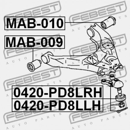 Μπροστινό Κάτω Μπουλόνι Mitsubishi Delica Space Gear Cargo Pa-pf 1994.03-2006.12 Jpn Mr208663