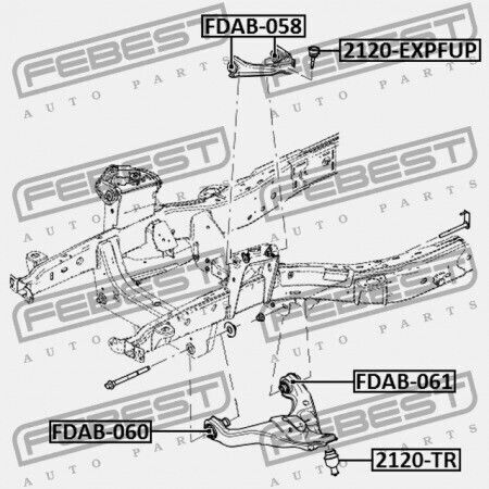Febest Vorderer Oberschenkel Kontrolle Arm Für Ford Explorer 2002-2011 Can 6l2z-3084-aa