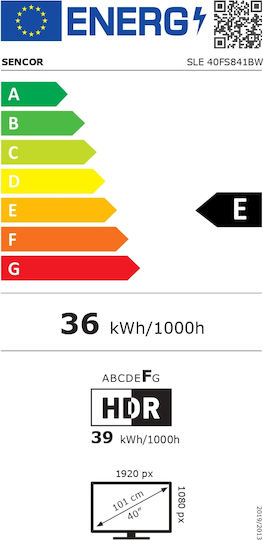 Sencor Smart Τηλεόραση 40" Full HD LED SLE 40FS841BW HDR (2026)