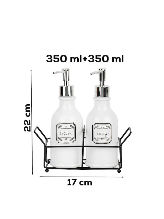 SteweHome Kitchen Porcelain White Dispenser 350ml