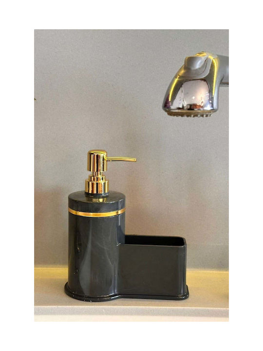 SteweHome Kitchen Plastic Dispenser with Sponge Holder Grey