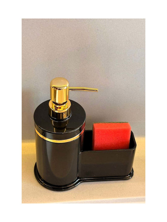 SteweHome Dispenser Κουζίνας Πλαστικό με Θήκη για Σφουγγάρι Μαύρο