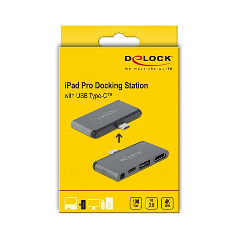 DeLock Stație de andocare USB-C cu HDMI 4K PD pentru iPad Pro Gri (87751)