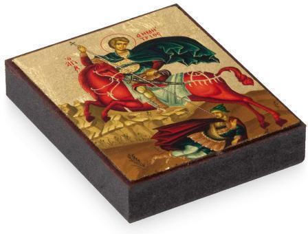 Άγιος Δημήτριος Εικόνα Καμβά Χρυσό Φόντο 6 X 5 Cm