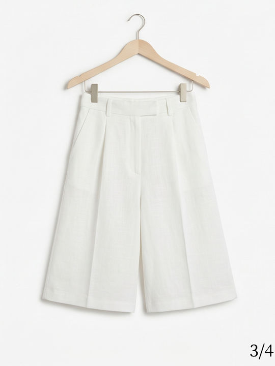 Women's Linen Bermuda White