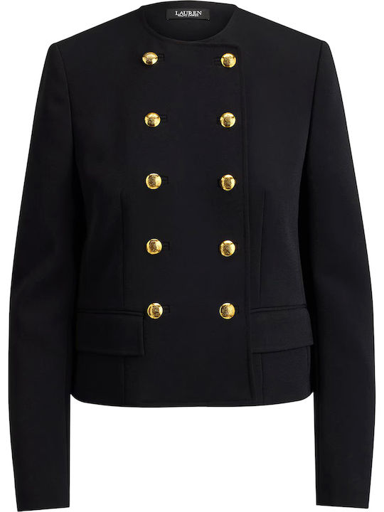 Ralph Lauren Damen Krepp Blazer Schwarz