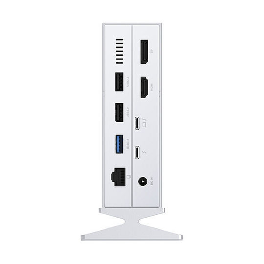 D-Link USB-C Докинг станция с HDMI/DisplayPort 4K PD Ethernet и свързване 2 монитора Бяла (DUF-E01/E)