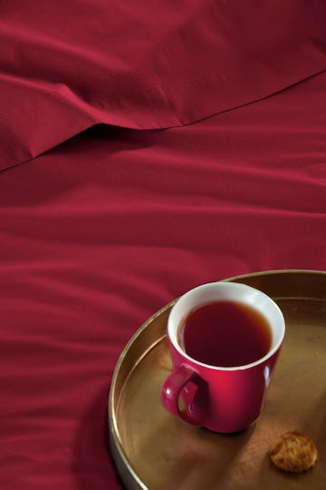 Bettlaken für Einzelbett mit Gummibettlaken 90x190cm Rote