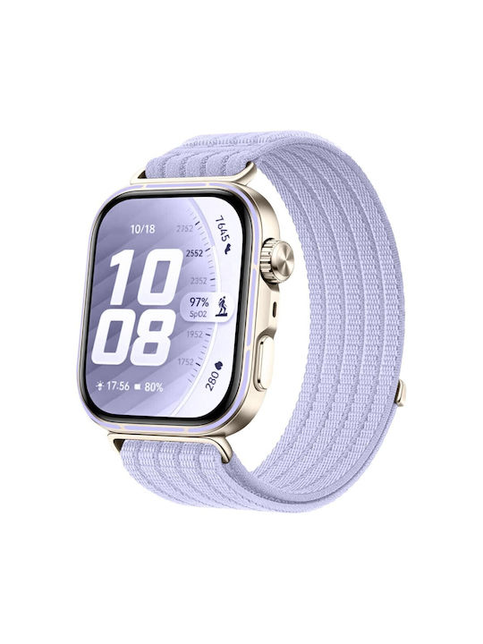 Huawei Watch Fit 3/fit 4/fit 4 Pro Fit 5/fit 5 Pro Curea Nylon Violet Deschis Huawei Watch Fit 3/fit 4/fit 4 Pro Fit 5/fit 5 Pro Curea Nylon Violet Deschis