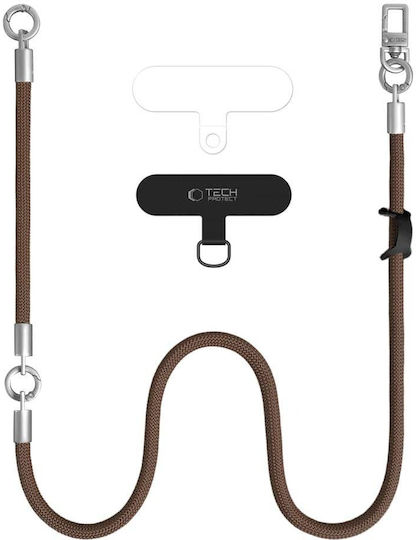 Λουράκι Κινητού Crossbody & Χεριού Tech-protect C10s Rope Καφέ Τιτανίου