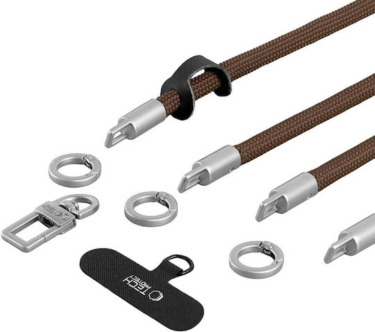 Λουράκι Κινητού Crossbody & Χεριού Tech-protect C10s Rope Καφέ Τιτανίου
