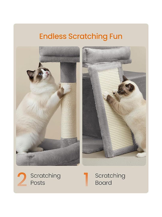 Feandrea Scratching Post Cat Tree Grey 60.2x40x85.8cm