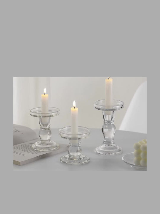 Keskor Glass Candle Holder in Transparent Color 8.5x8.5x14cm