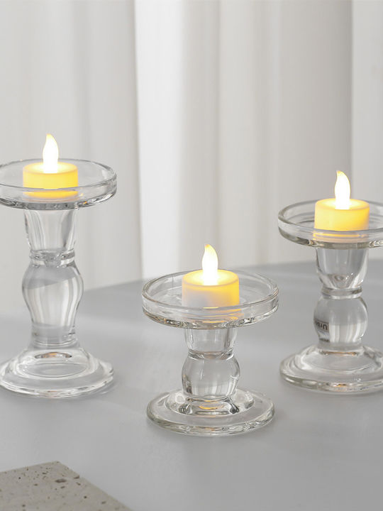 Keskor Glass Candle Holder in Transparent Color 8.5x8.5x8.5cm