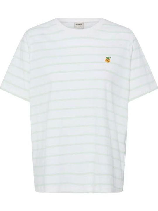 Women's Striped Light Blue Striped T-shirt