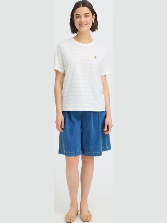 Women's Striped Light Blue Striped T-shirt