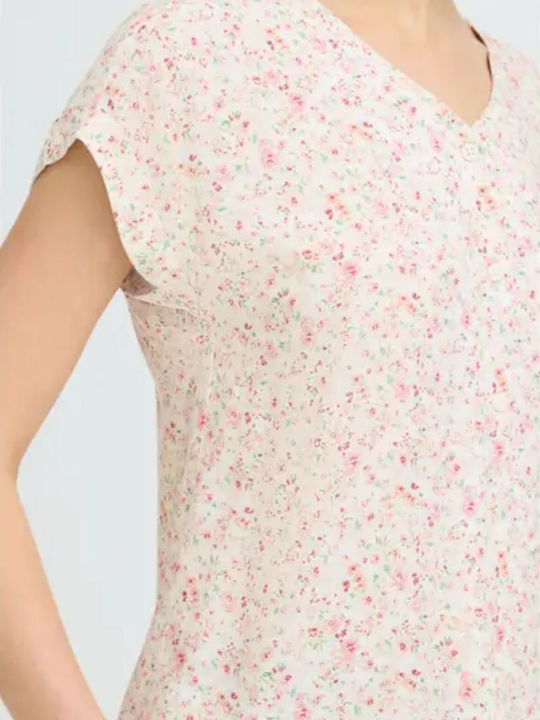Women's Summer Blouse Pink Embriem