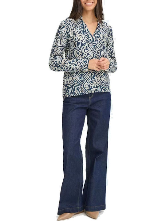 Long Sleeve Women's Shirt Navy Blue