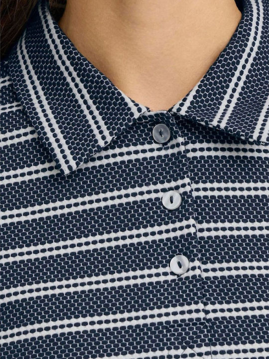 Women's Short Sleeve Striped Blue