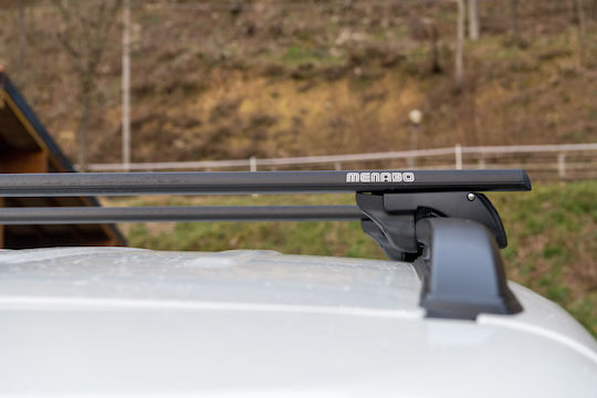 Menabo Aluminum Roof Bars Sherman XL Black 135 Cm Black Color Volvo V70 5 Doors 2000>2007 Raised Rails Parallel Bars Set 2 Pieces 12290/mb Mp.12290/mb-215