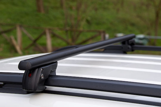 Menabo Aluminum Roof Bars Sherman XL Black 135 Cm Black Color Volvo V70 5 Doors 2000>2007 Raised Rails Parallel Bars Set 2 Pieces 12290/mb Mp.12290/mb-215
