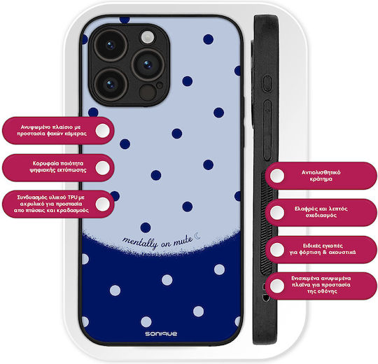 Husă Sonique Delulu Polka Era Series Xiaomi Poco F6 5g Albastru Mentally