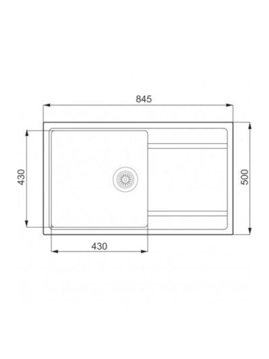 Unixton Chiuvetă Bucătărie Drop-In Din Granit Lichid L85xL50cm Maro