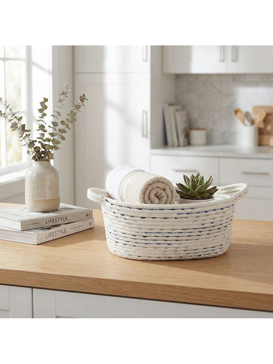 SteweHome Decorative Fabric Basket with Handles Multicolour 14x22x31cm