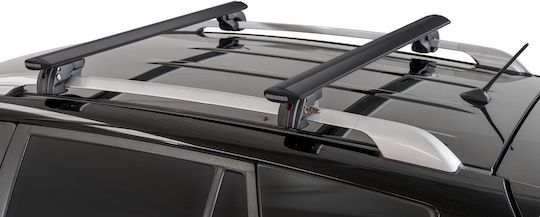 Menabo Aluminum Car Roof Bars for Honda Shuttle 5D 2010 Set with Roof Rack Legs Black