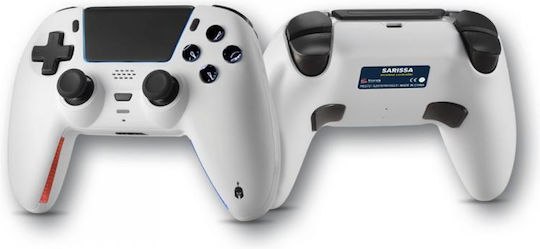 Spartan Gear Sarissa Ασύρματο Gamepad για PC / PS4 / PS5 / Switch White + one extra faceplate