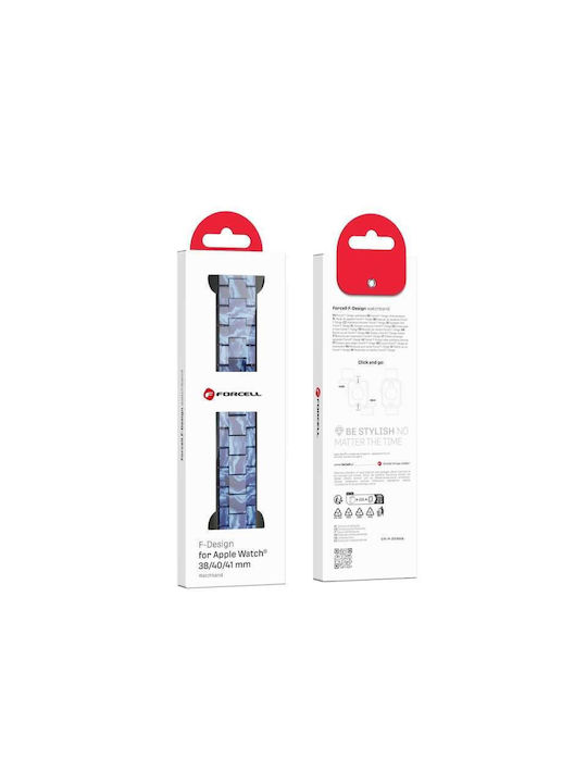 Forcell F-design Armband Rostfreier Stahl Blau (Apple Watch 38/40/41 mm)
