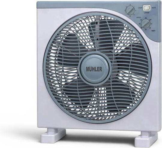 Muhler Box Fan 35W Διαμέτρου 30cm Μπλε