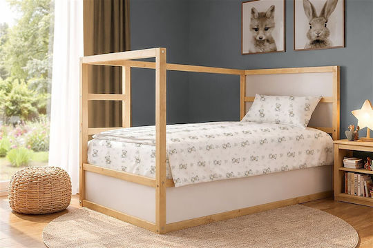 Dimcol Детска Покривка За Завивка Newborn Bear 717 1 Бяло-Сива 120x160см