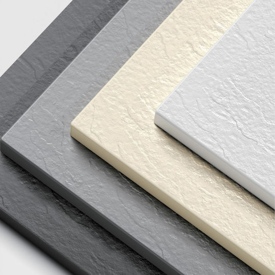 Slim Τετράγωνη Πορσελάνινη Ντουζιέρα 90x90cm Λευκή