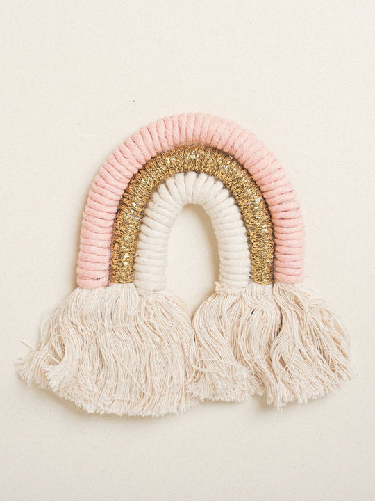 Beauty Home Kids Wall Decor Rainbow Light Blue Macrame 14x10cm