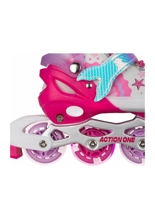 Action One Kleine Meerjungfrau Einstellbare Inline Roller Größe S 31-34 Rosa