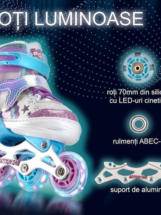 Action One Kleine Meerjungfrau Einstellbare Inline Skates Größe S 31-34 Lila