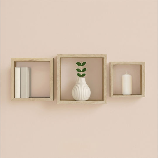 Cubes Wall Shelves Brown 3 Pieces 30x11.8x30cm