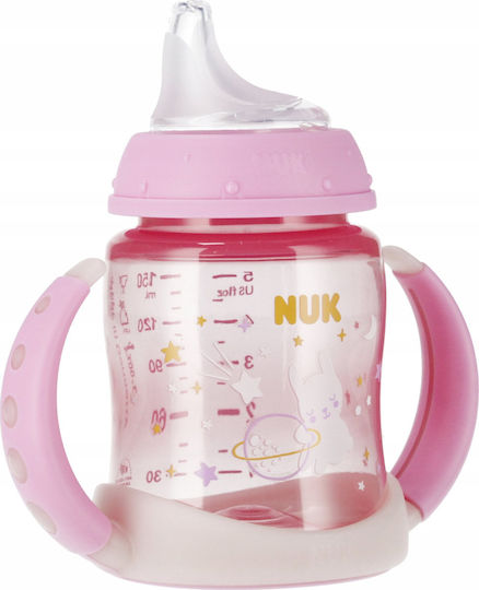 Nuk Bottle Εκπαιδευτικό Μπιμπερό Πλαστικό με Λαβές Ροζ 150ml