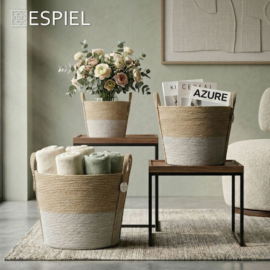 Espiel Basket Synth Rattan Round Set/3 Natural White 35x25 30x20 25x15cm Code Fex201 Espiel Basket Synth Rattan Round Set/3 Natural White 35x25 30x20 25x15cm Code Fex201