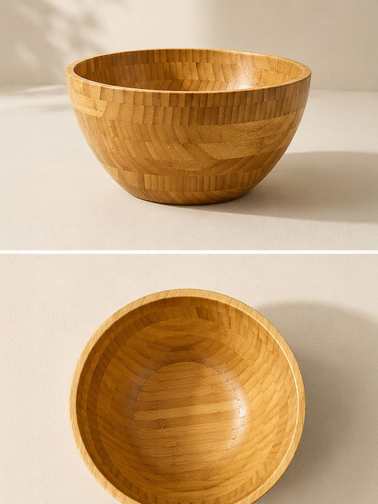 ArteLibre Wooden Salad Bowl Brown 19x19x19cm