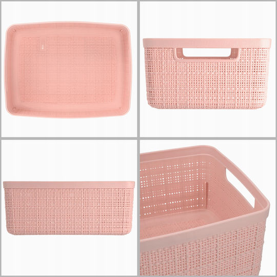 Кошница от юта S 5л 27x20x11см Розова