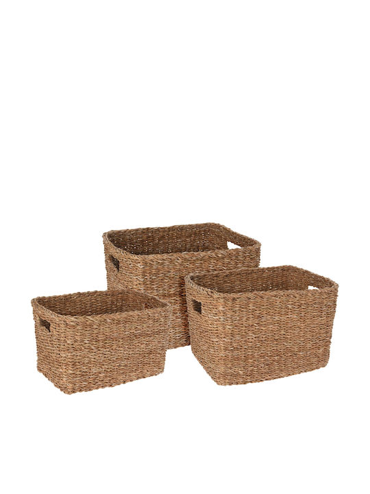 Koopman Coș de Depozitare Din paie Maro 37x27x29cm 1buc