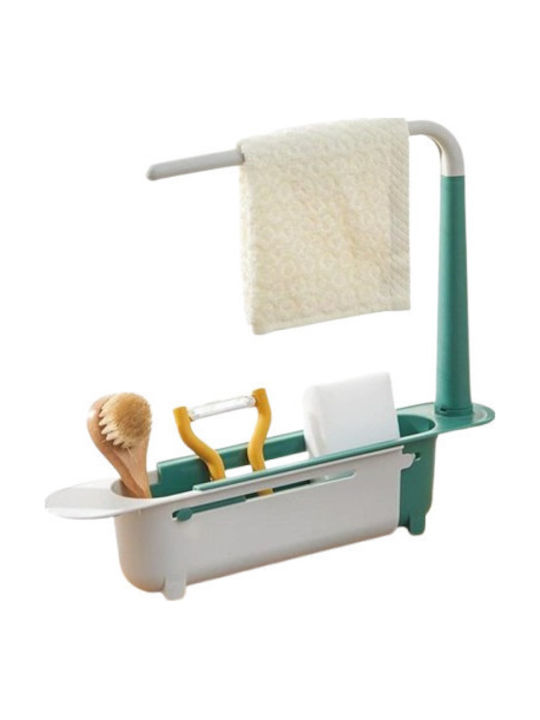 Kitchen Sink Organizer Made of Green Plastic