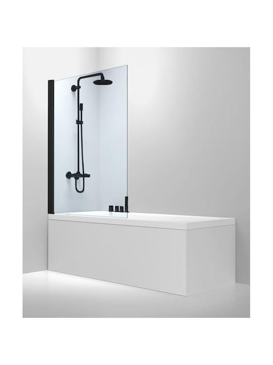Sparke Shower Screen Bathtub with Sliding Door 70x140cm Clean Glass Black