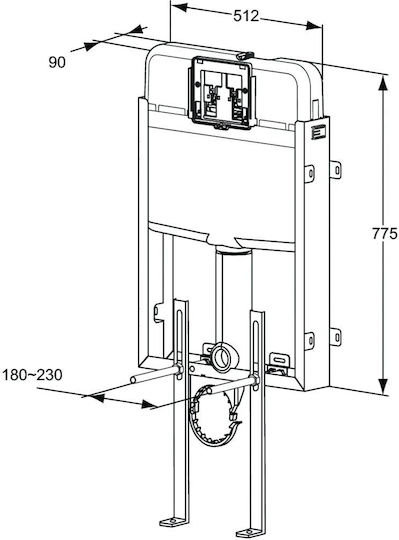 Ideal Standard Eco Built-in Plastic Rectangular Low Pressure Toilet Flush