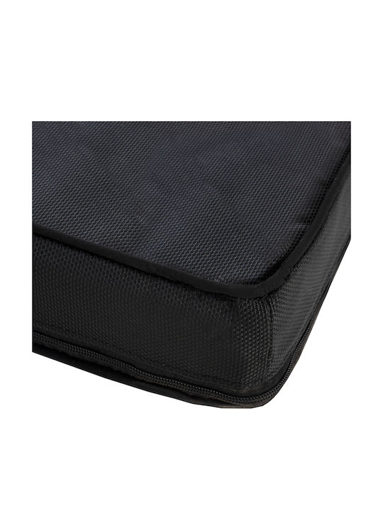 Wooden Deckchair with Pillow Black 204x79x77cm