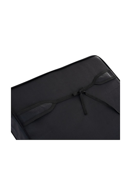 Wooden Deckchair with Pillow Black 204x79x77cm