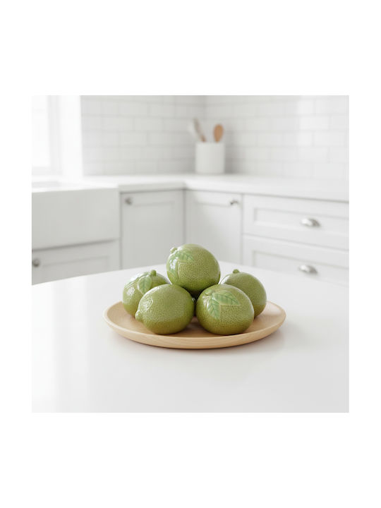 Set de 2 decorațiuni ceramice lucrate manual cu lămâi și lime, design cu lămâi și lime, 2 piese
